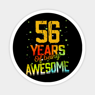 56 Years Of Being Awesome Gifts 56th Anniversary Gift Vintage Retro Funny 56 Years Birthday Men Women Magnet